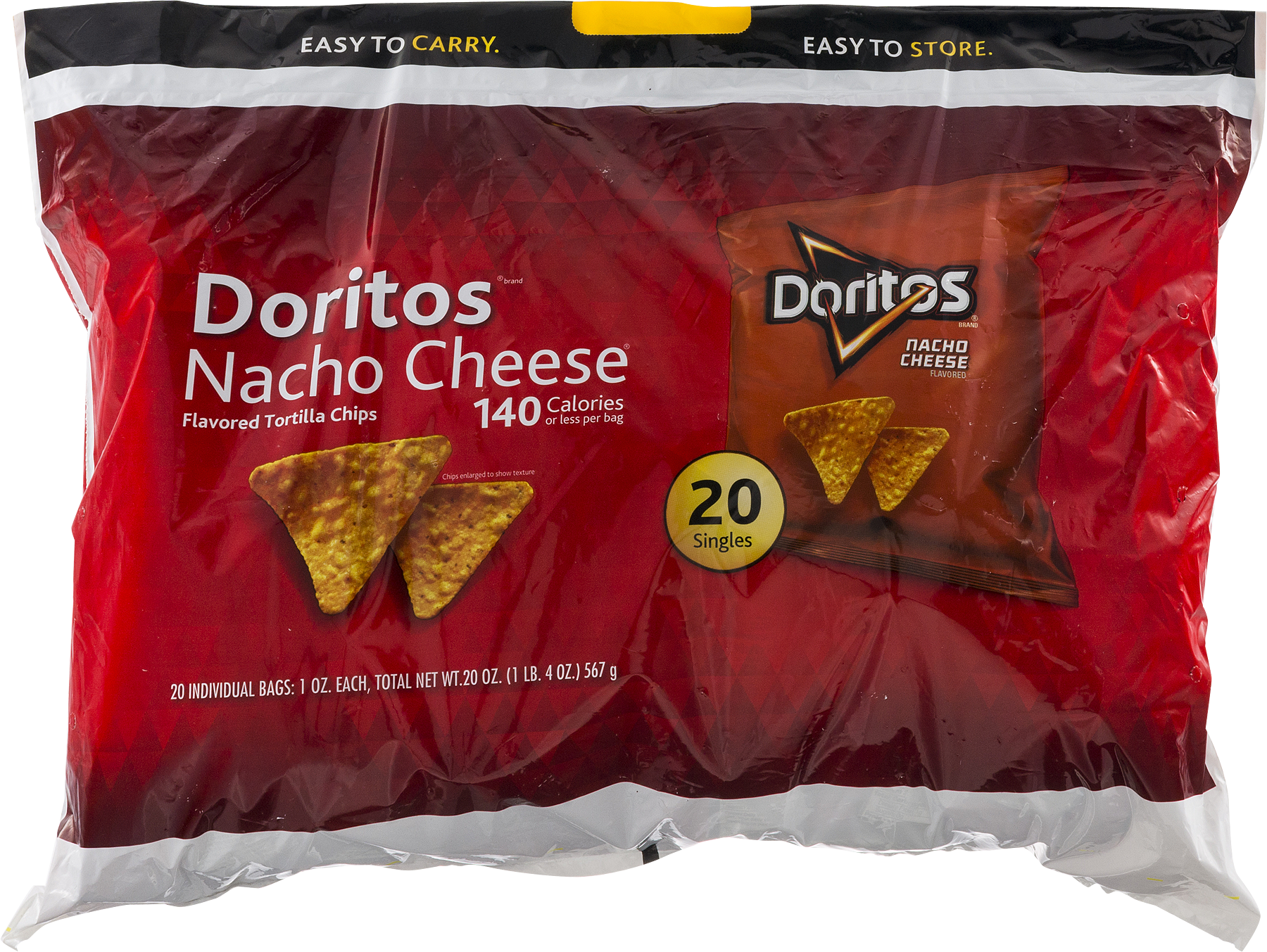 Doritos Nacho Cheese Party Size Family Bag Chips PNG Product Photo