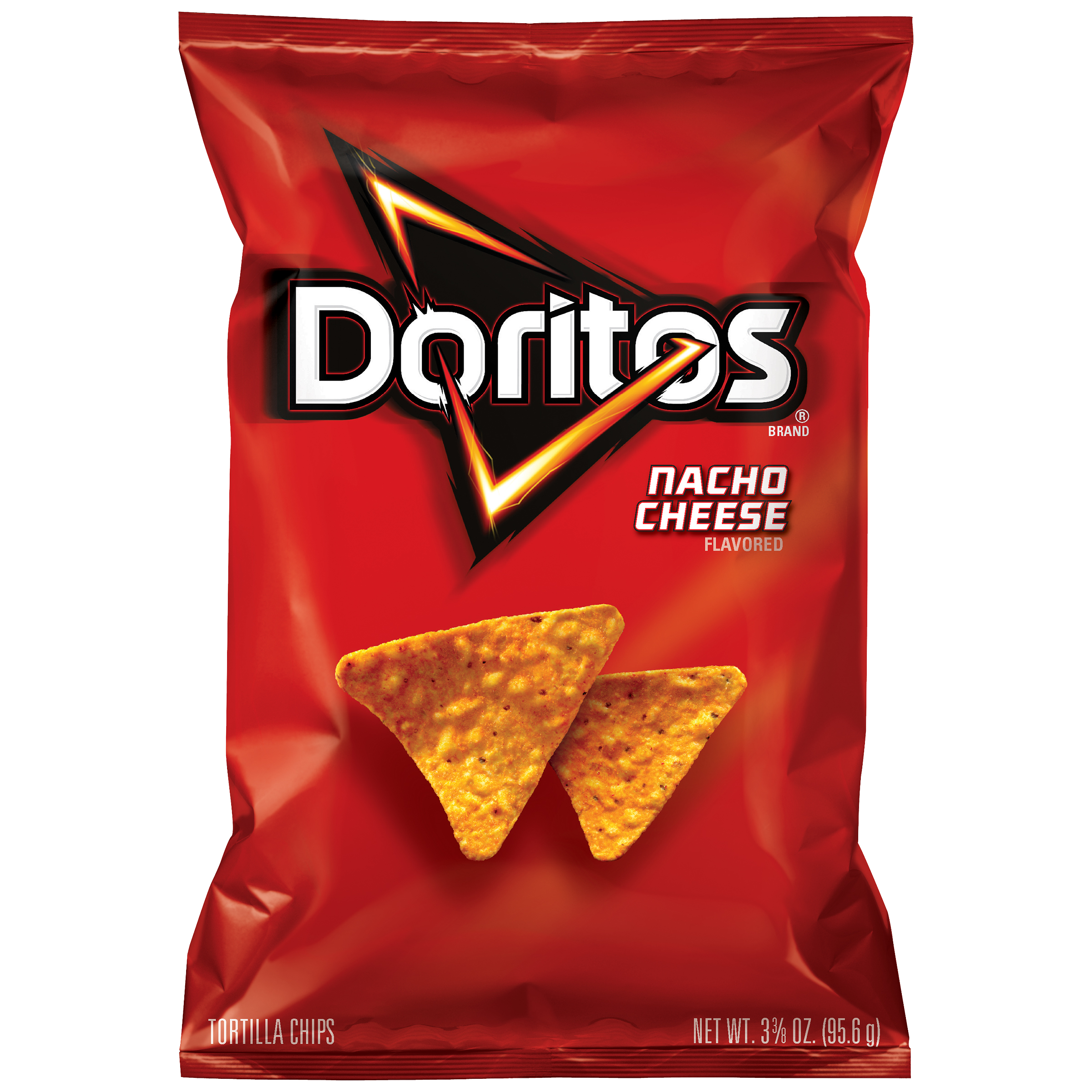 Doritos Nacho Cheese Red Bag Front Package PNG Product Image