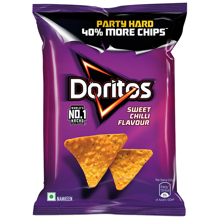 Doritos Purple Spicy Tortilla Chips Bag Transparent Background PNG
