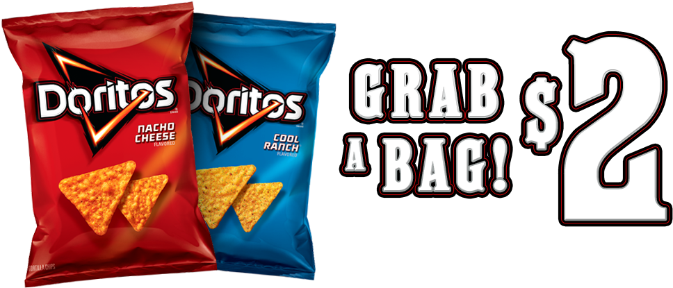 Doritos Two Bag Snack Deal Promotional Graphic Grab Bag Two PNG
