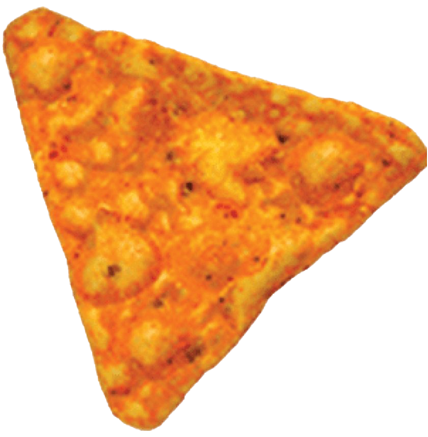 Golden Nacho Cheese Tortilla Chip Single Piece Isolated PNG Graphic