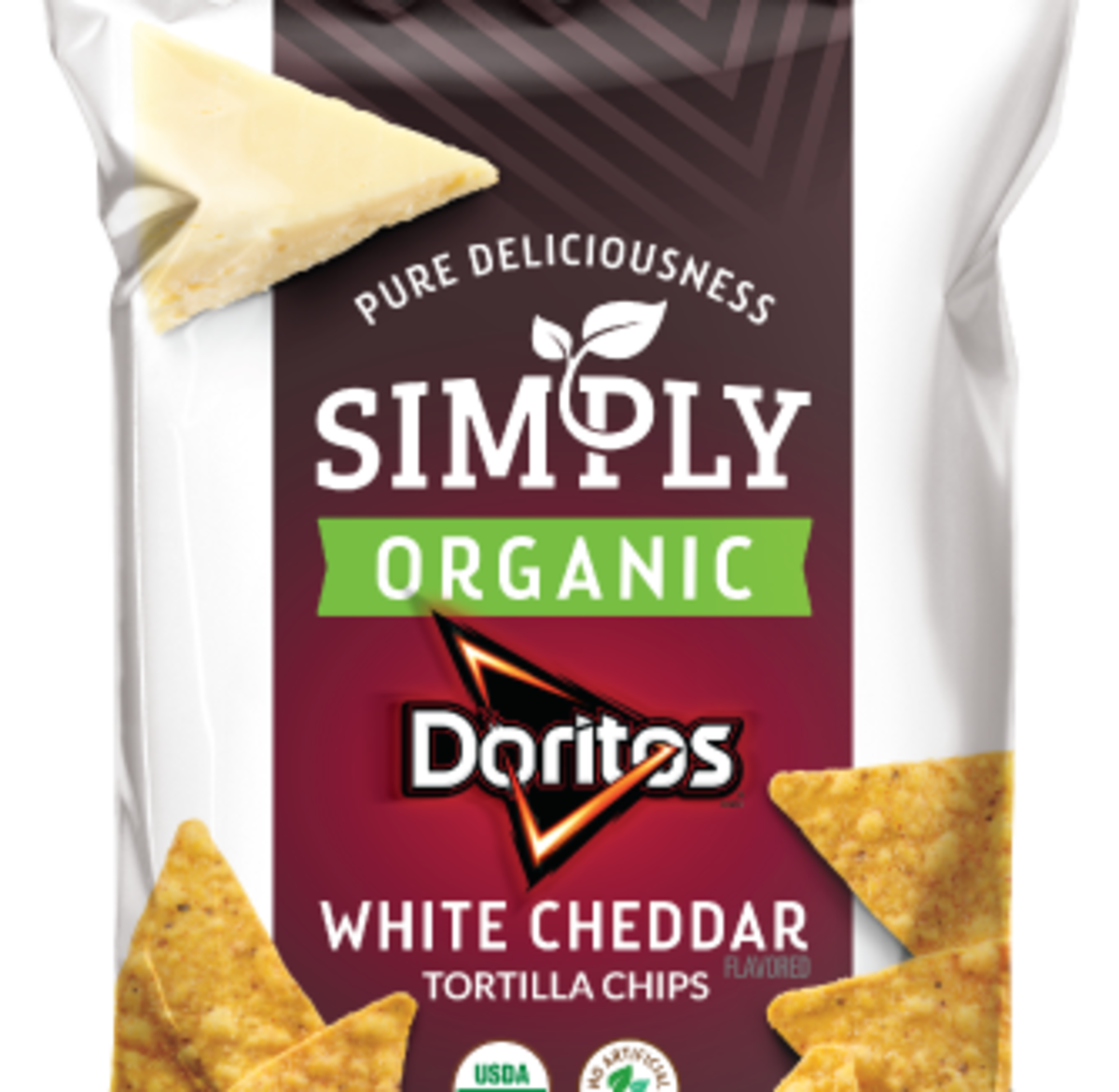 Simply Organic White Cheddar Doritos Tortilla Chips Bag PNG Image