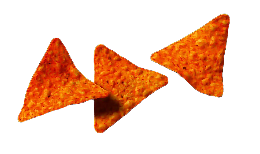 Two Floating Doritos Nacho Cheese Tortilla Chips Transparent PNG Image