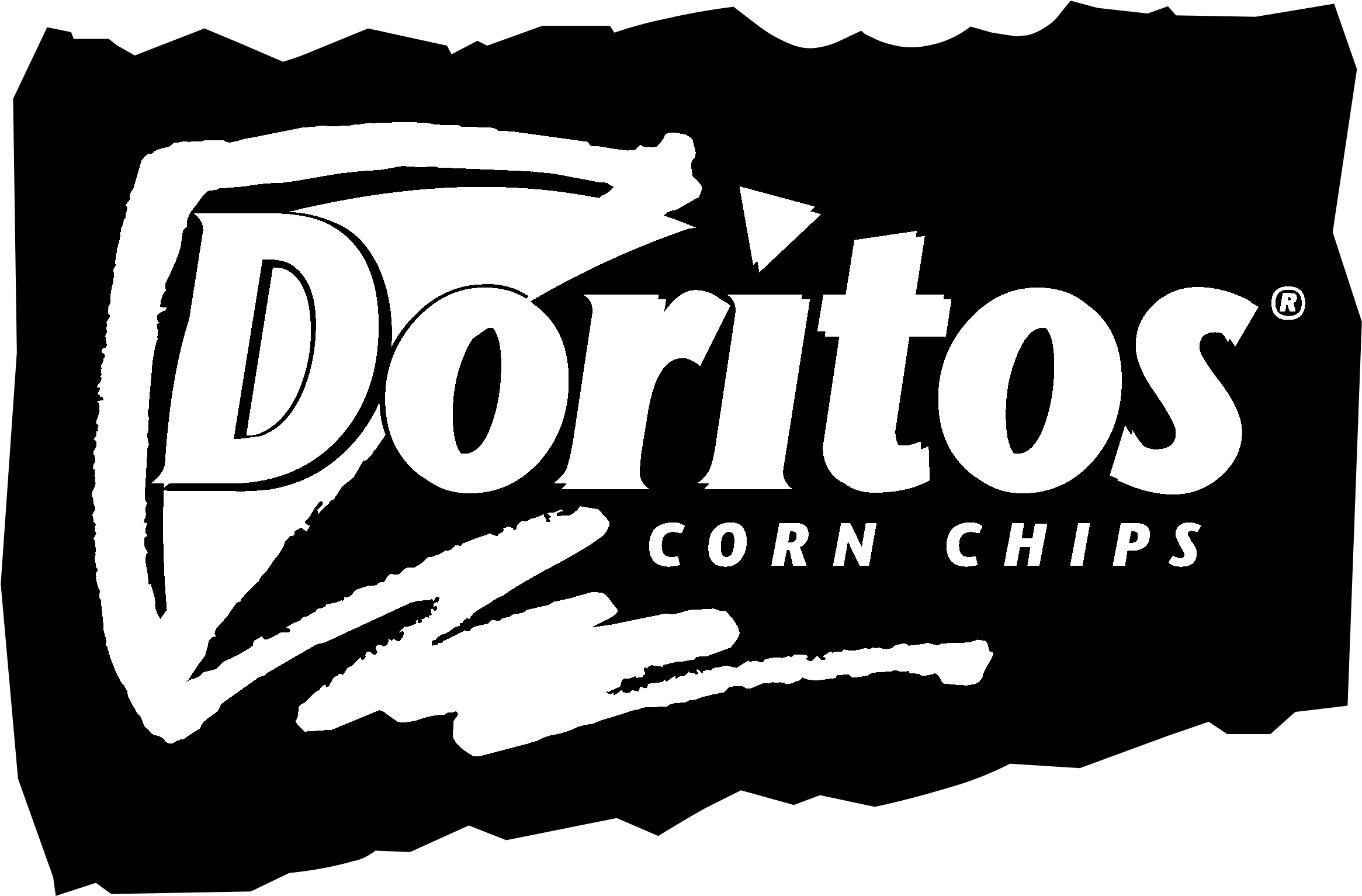 Vintage Doritos Corn Chips Black And White Brand Logo PNG Graphic