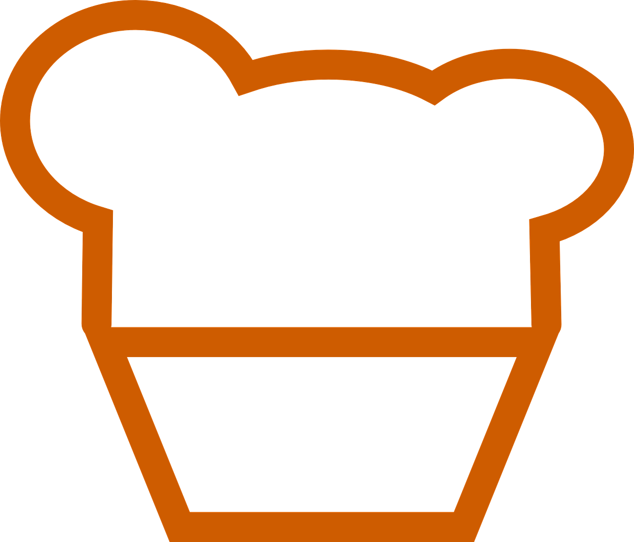 Brown Outline Baker Hat Icon On Transparent Background PNG