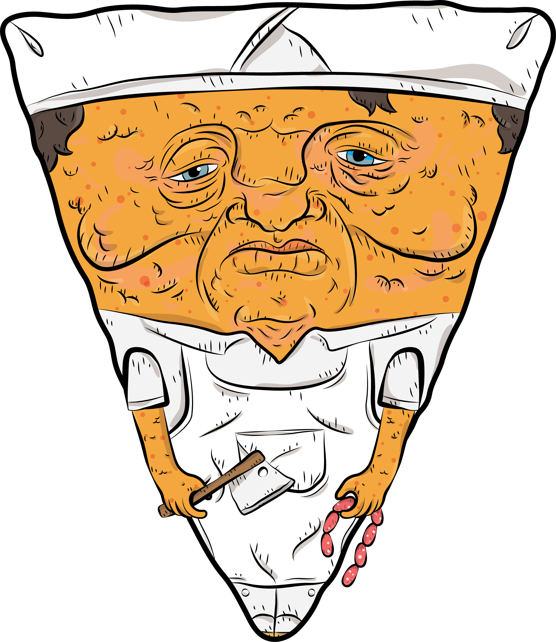 Funny Cartoon Dough Character Wearing A Baker Hat PNG Illustration