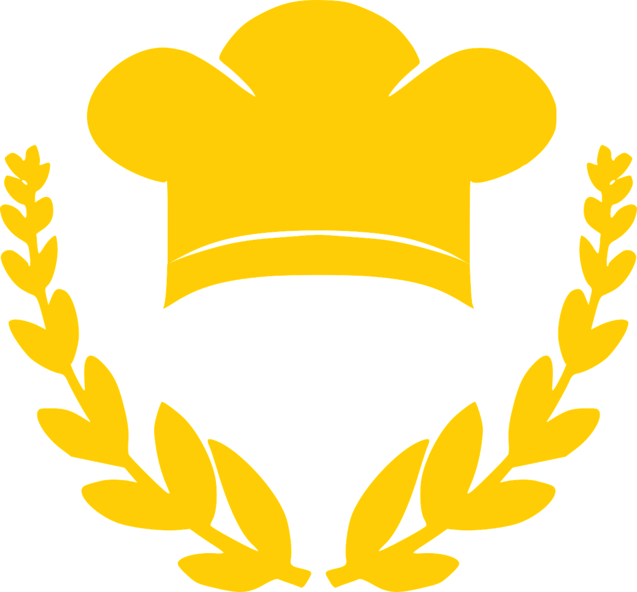 Golden Chef Hat With Laurel Wreath Bakery Emblem PNG Graphic