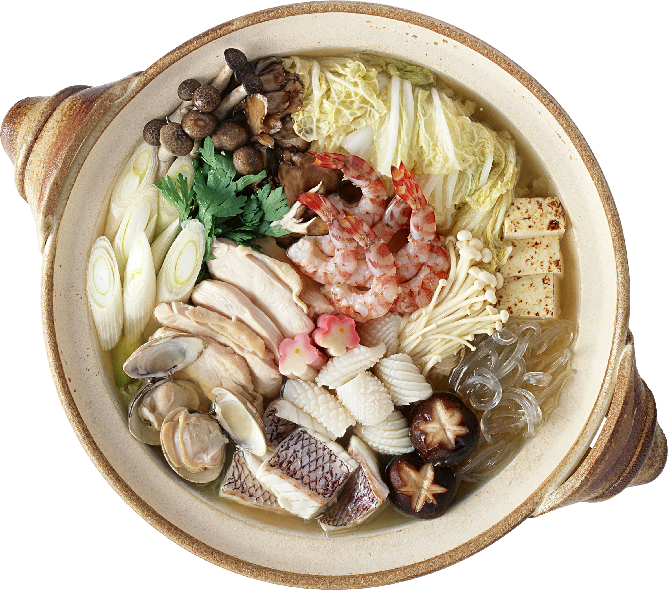 Japanese Udon Noodle Soup With Beef Mushrooms And Vegetables PNG
