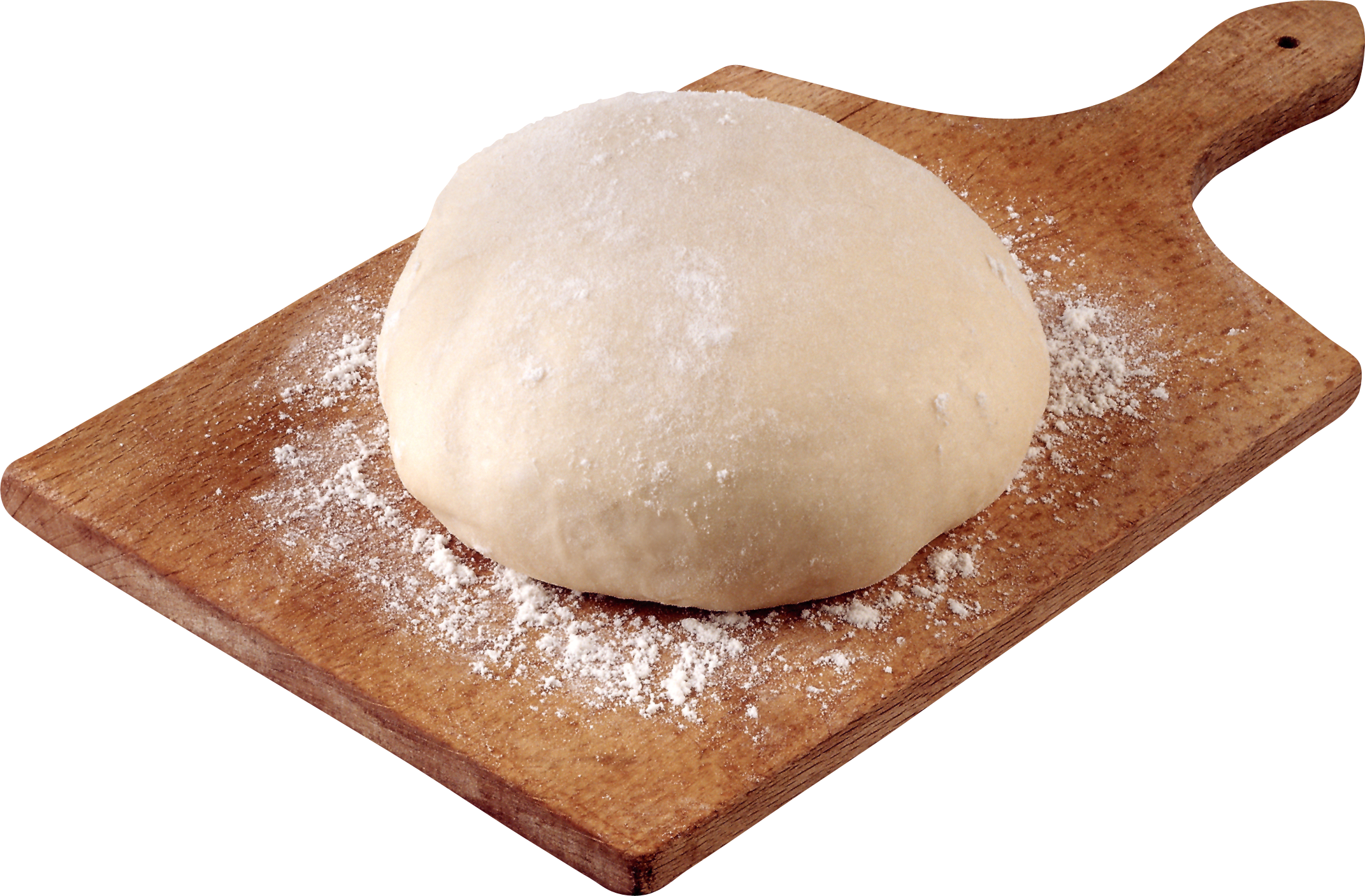 Raw Bread Dough Ball On Wooden Pizza Peel PNG Product Photo