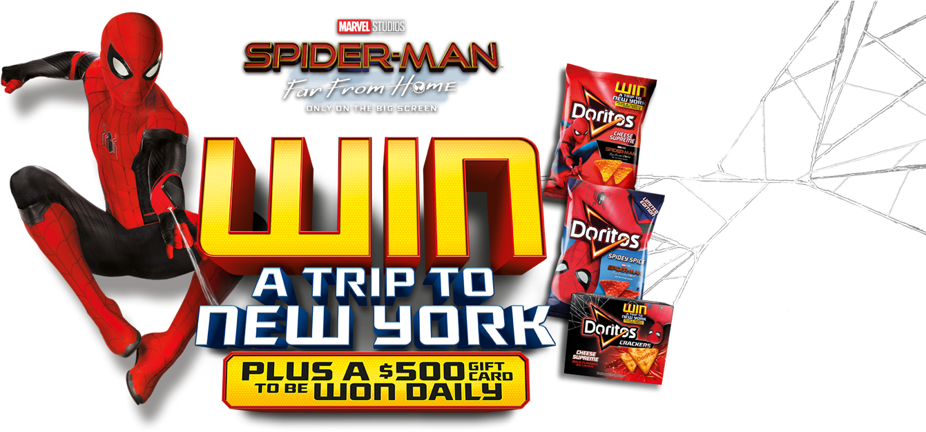 Spider Man New York Trip Sweepstakes Promotional Graphic PNG