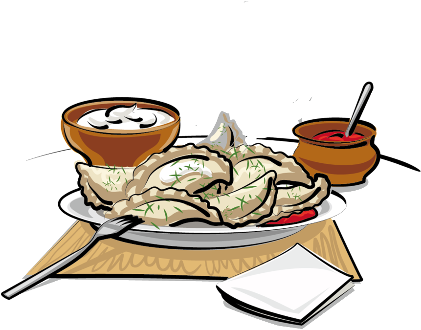 Asian Dumplings Served With Chopsticks And Dipping Sauce PNG Illustration