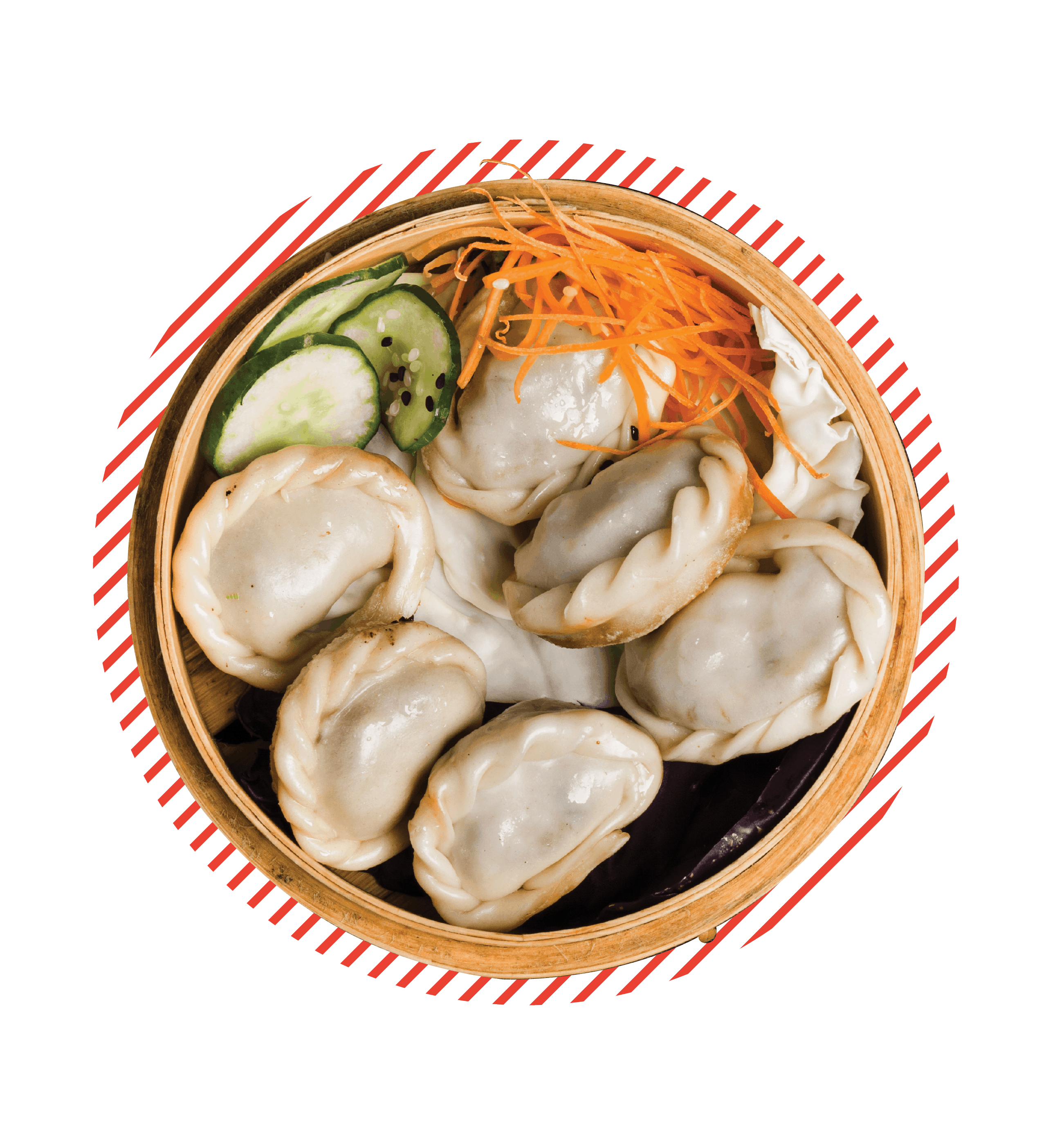 Illustrated Golden Pan Fried Dumplings Arranged On Serving Plate PNG