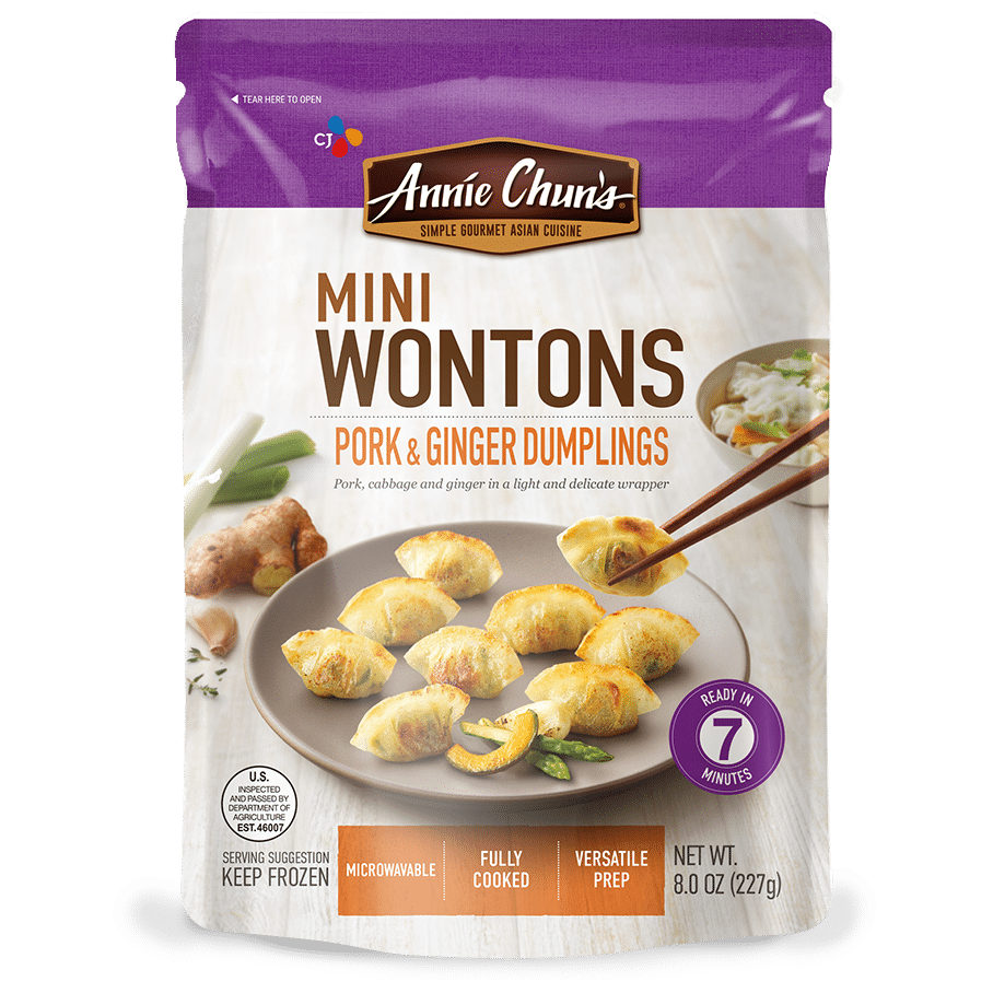 Mini Wontons Frozen Dumplings Purple Bag Product Packaging PNG Photo