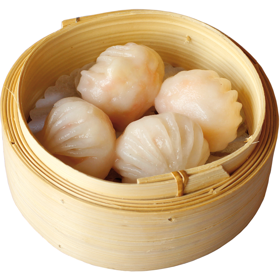 Shrimp Dumplings In Bamboo Steamer Basket Transparent PNG Image