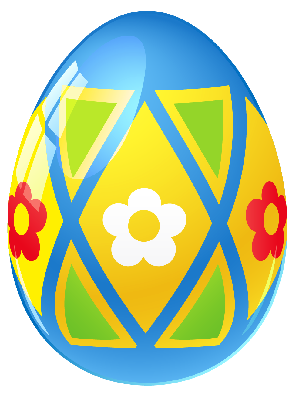 Blue And Yellow Geometric Easter Egg Decorative Pattern PNG Illustration
