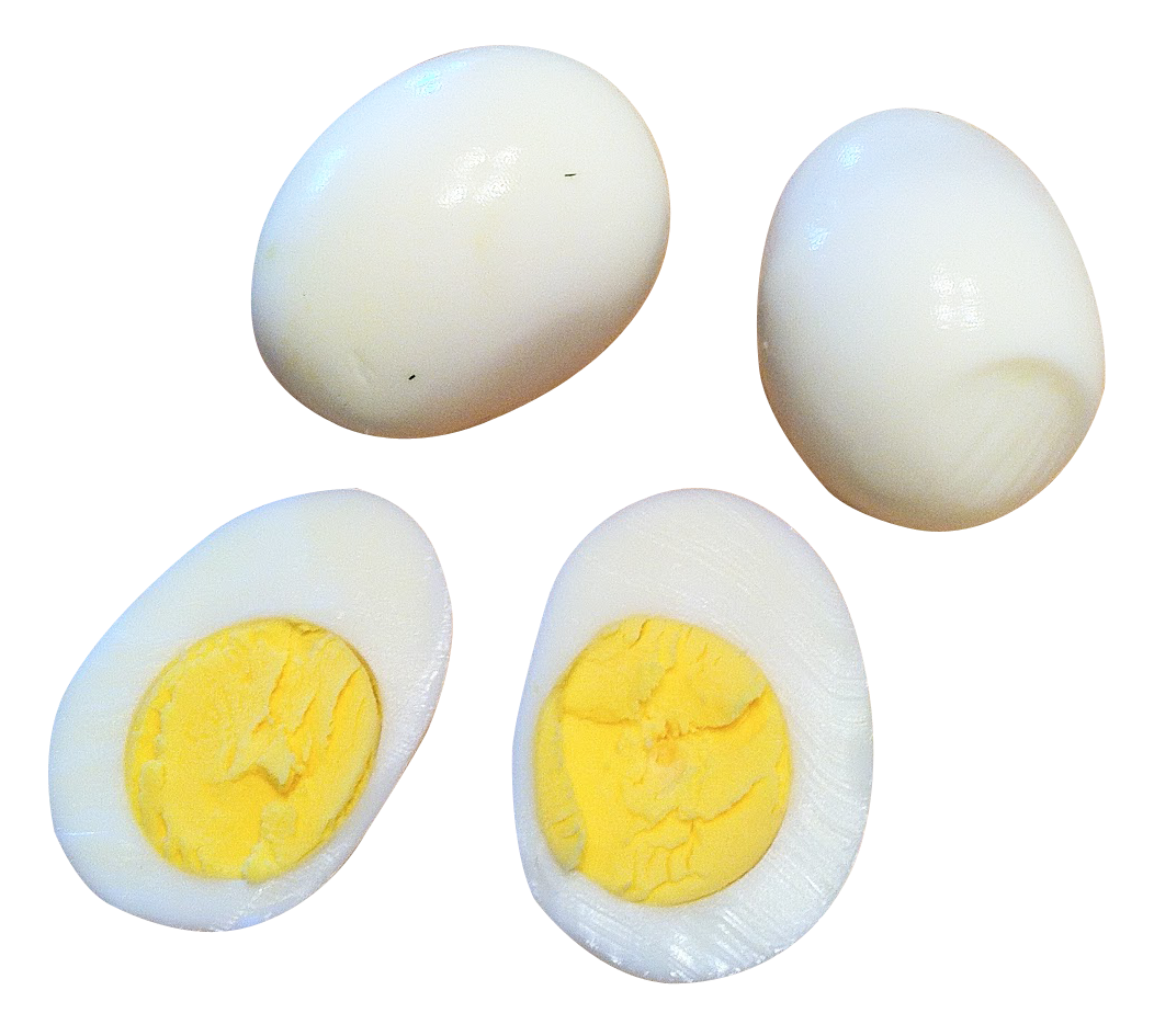 Boiled Egg Halves With Yellow Yolks And Two White Eggs PNG Clipart