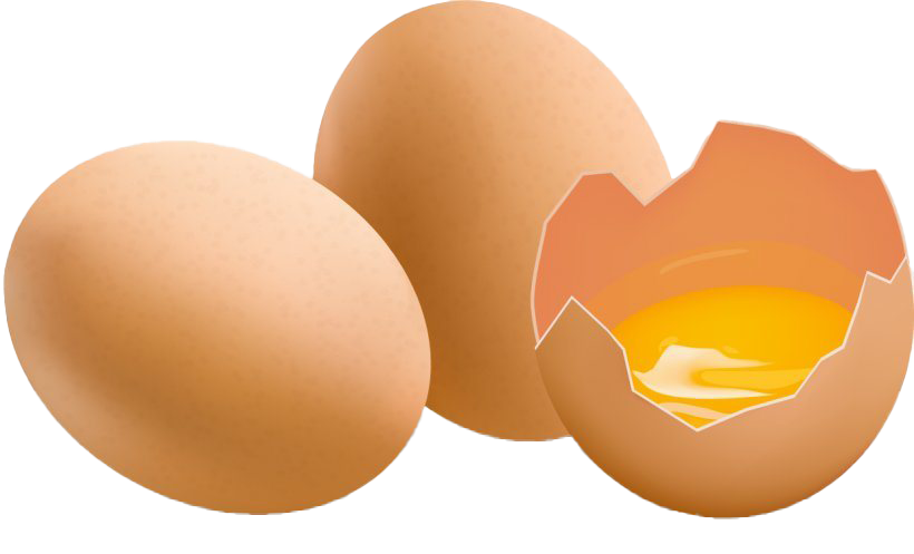 Cracked Egg Shell And Two Brown Eggs Raw Baking Ingredient PNG Image