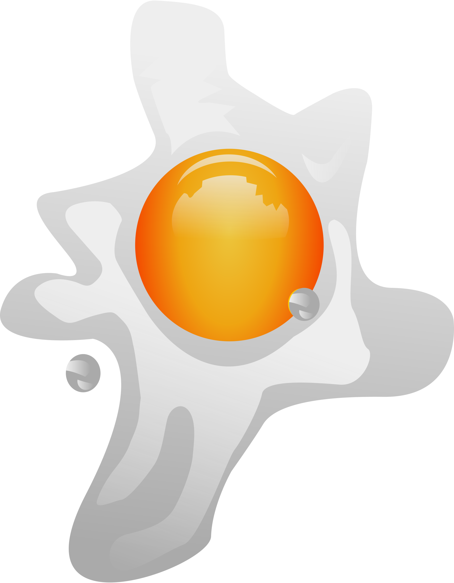 Cute Fried Egg Character With White Splash Shape PNG Illustration
