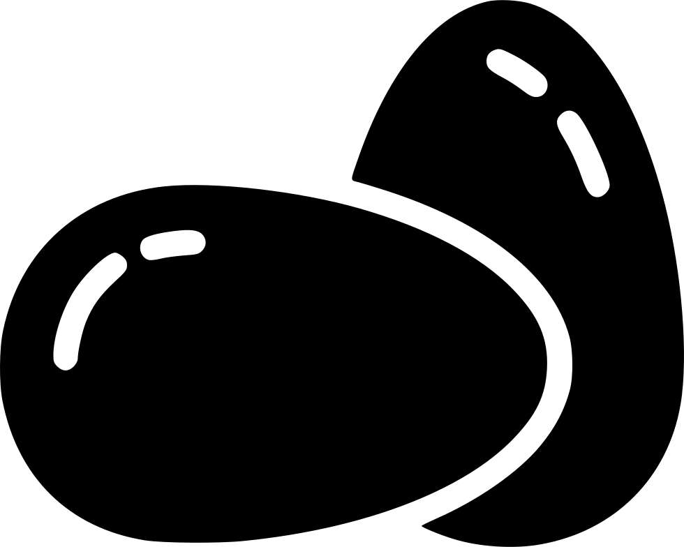 Minimal Black Silhouette Icon Of Two Chicken Eggs PNG Graphic