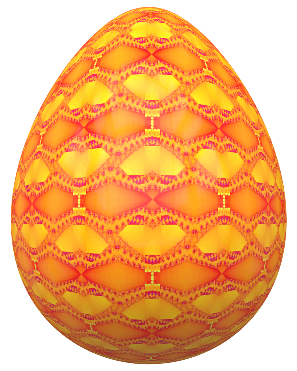 Orange Easter Egg With Intricate Gold Decorative Pattern PNG Graphic