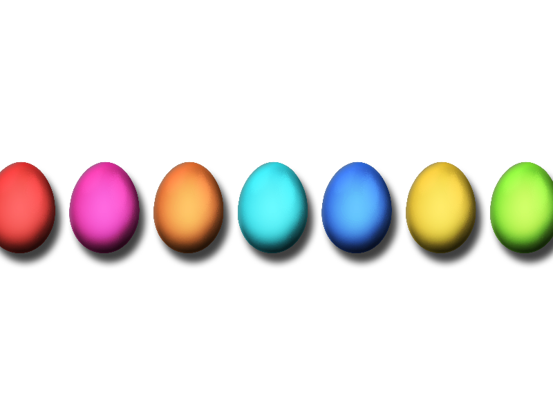 Row Of Bright Multicolor Candy Eggs Transparent Background PNG Graphic