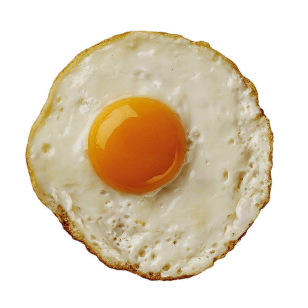 Single Sunny Side Up Fried Egg Isolated On Green Background PNG Photo