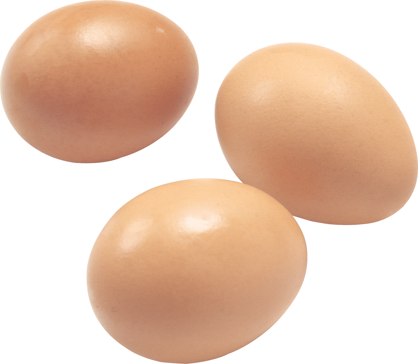 Three Brown Chicken Eggs Isolated On Green Background PNG Image