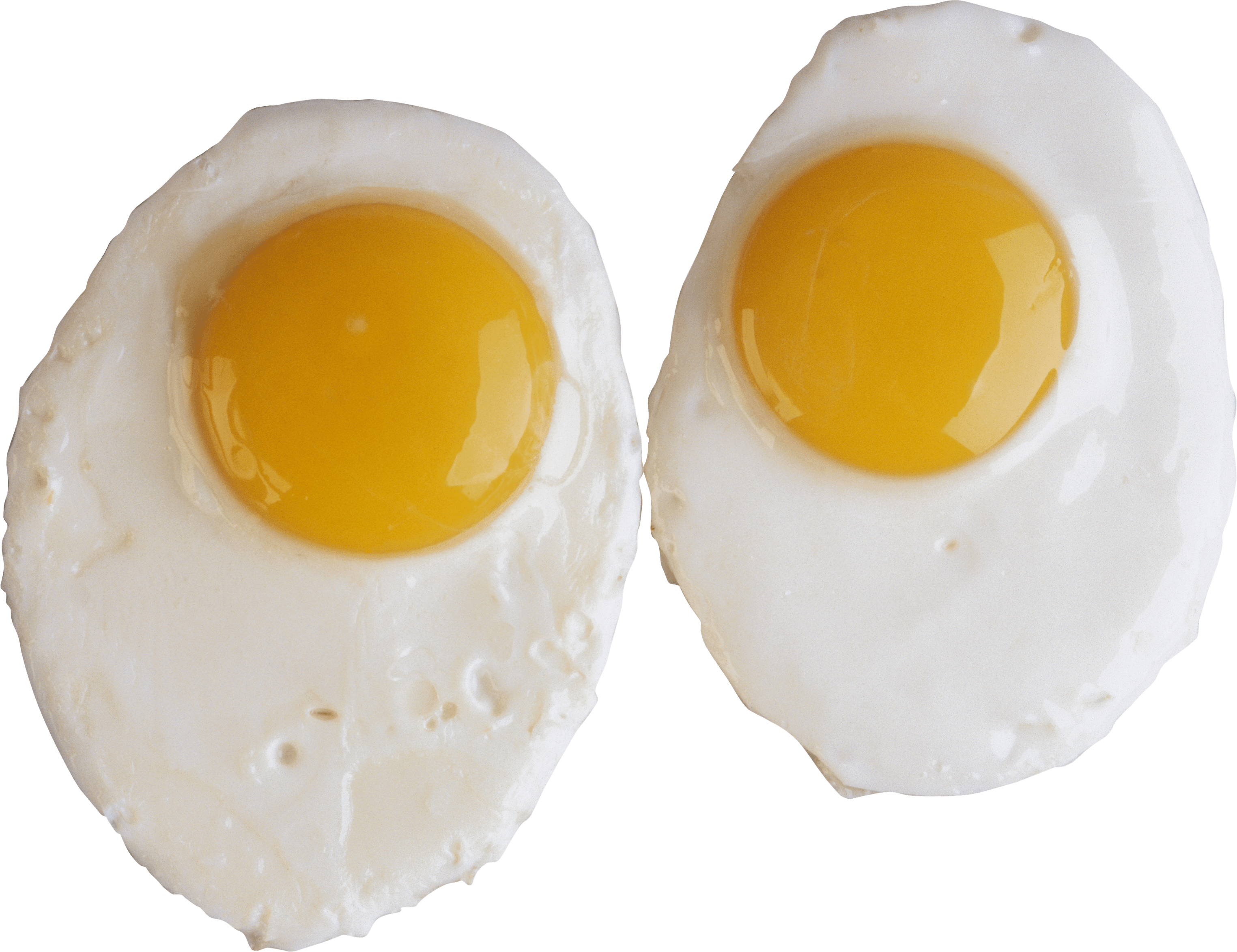 Two Sunny Side Up Fried Eggs With Golden Yolks PNG Photo