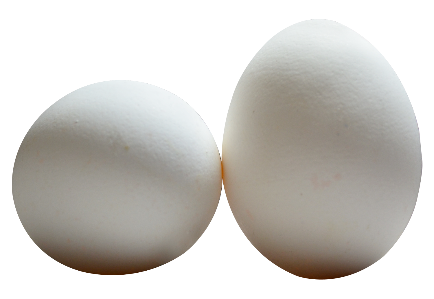 Two White Chicken Eggs Side By Side Isolated PNG Clipart