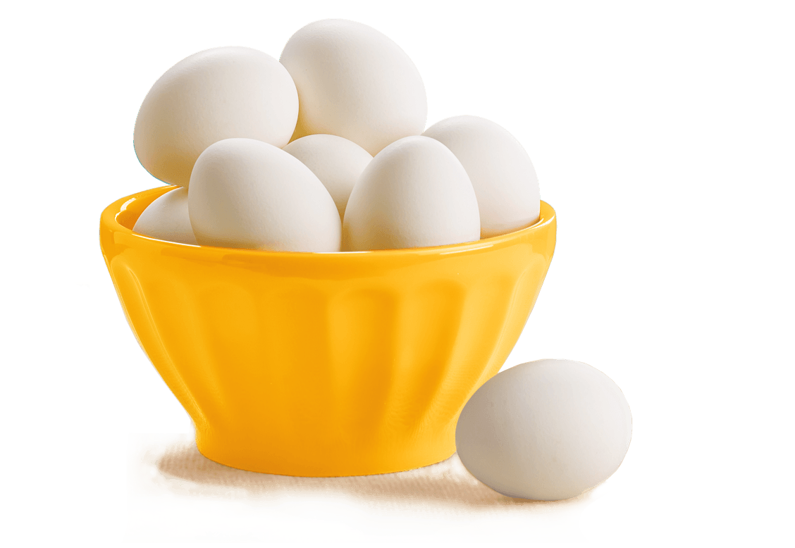 White Chicken Eggs Arranged Inside Bright Yellow Bowl PNG Clipart