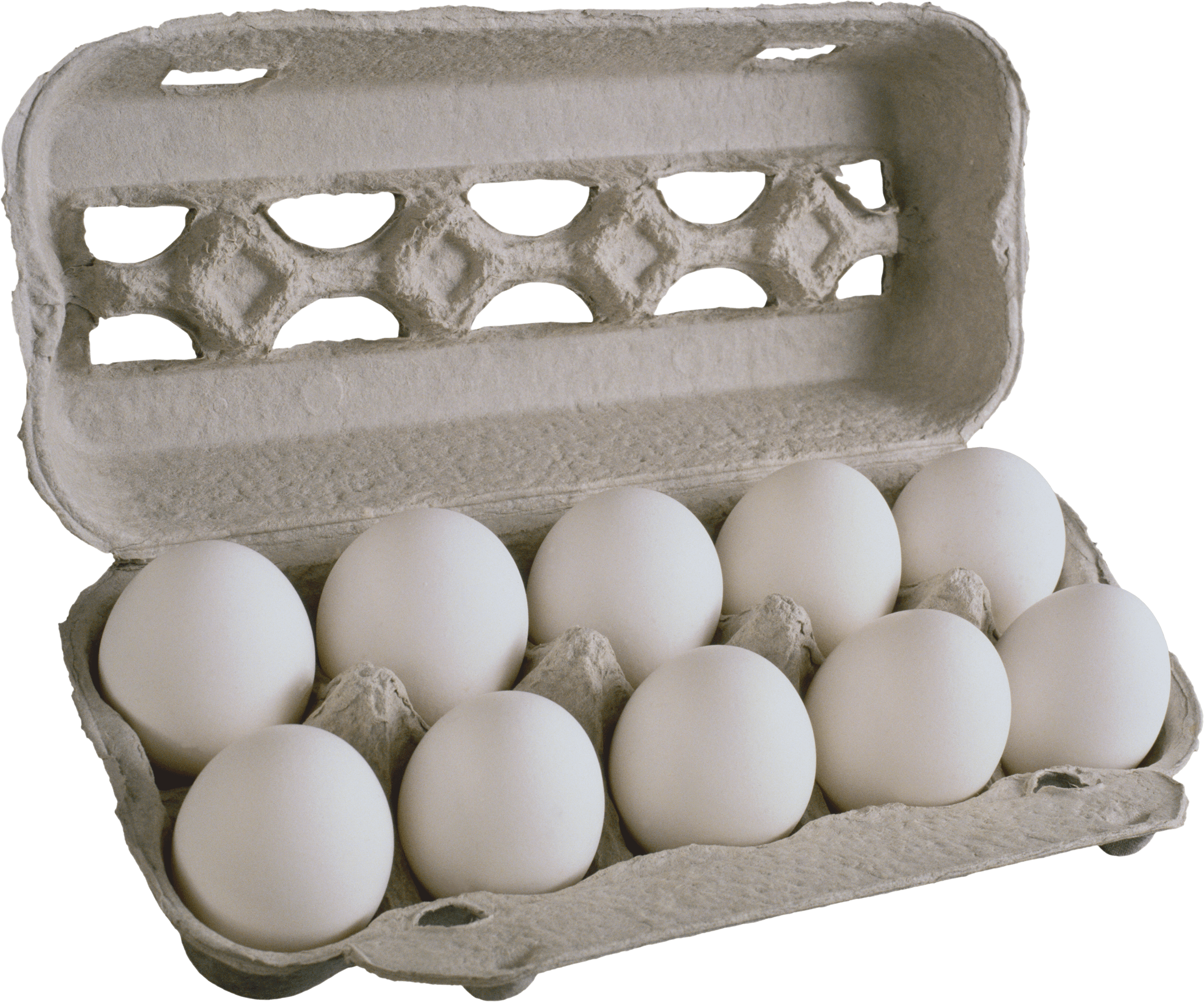 White Eggs In Gray Cardboard Carton On Dark Background PNG Product Photo