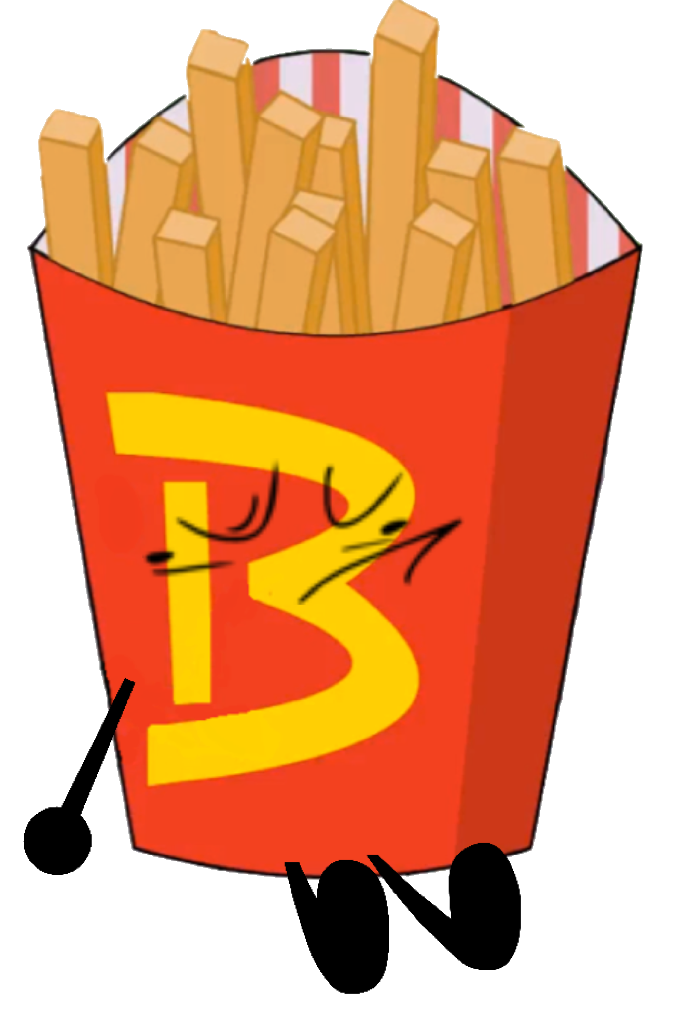 Cartoon Burger King Style Fries Cart With Red Logo PNG Graphic