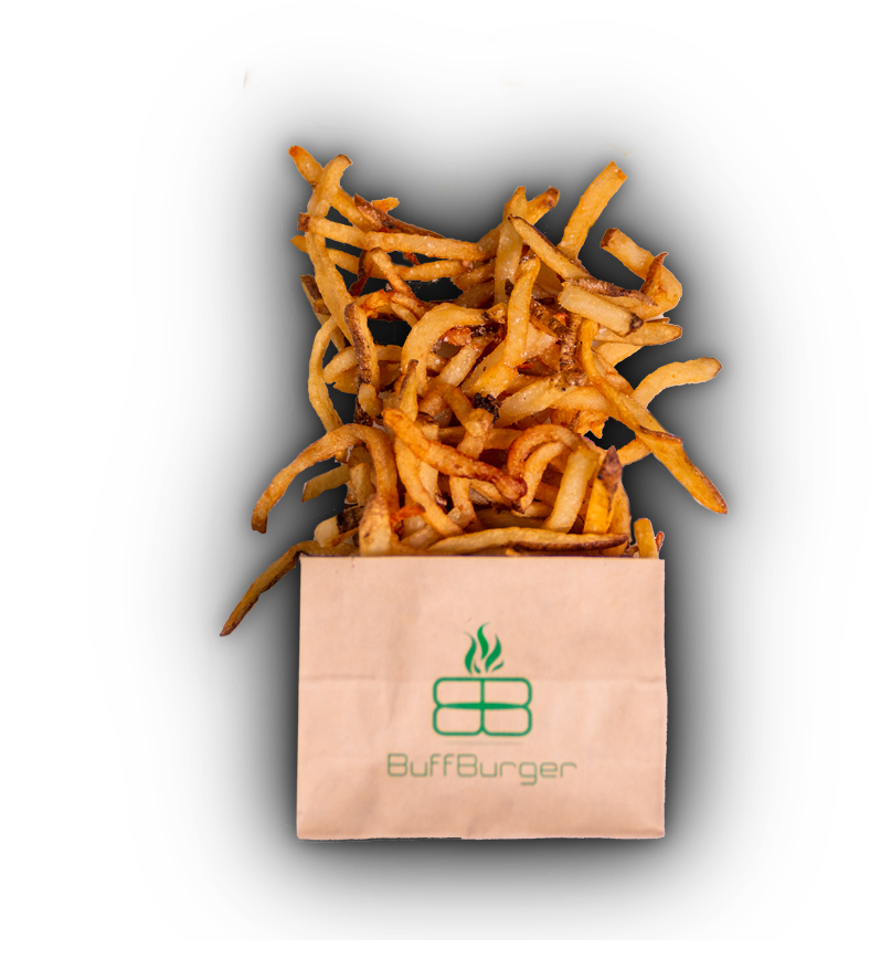 Crispy Shoestring Fries In Kraft Paper Snack Bag PNG Photo