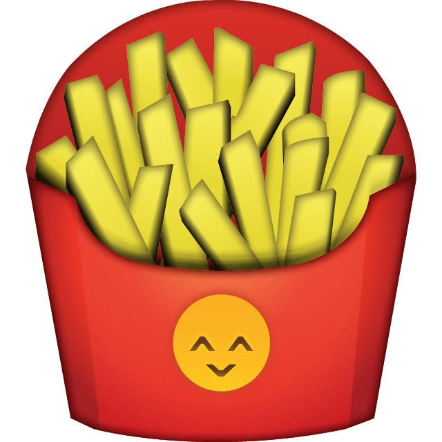 Cute Cartoon French Fries In Red Box With Smiling Face PNG Illustration