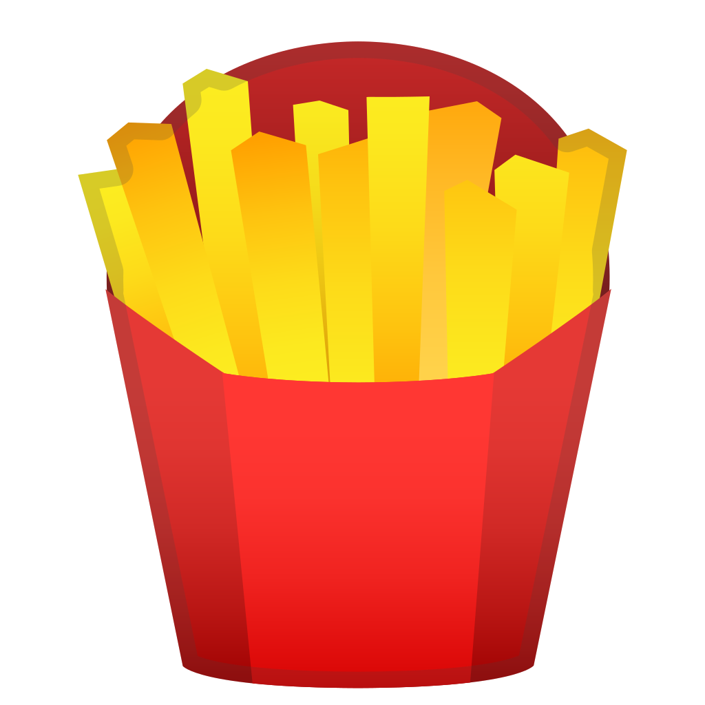 Flat Red French Fries Carton Icon With Yellow Potato Sticks PNG