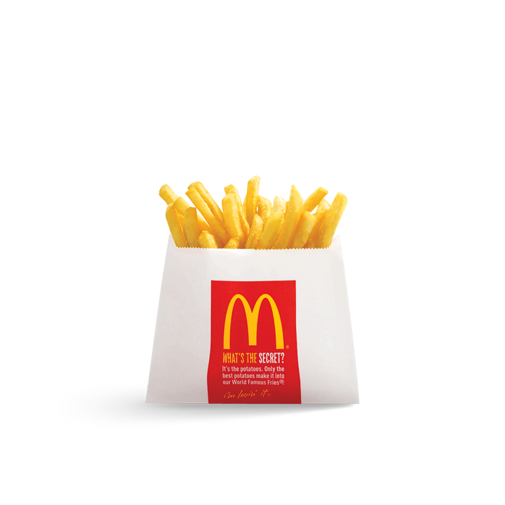 French Fries In McDonalds Style White And Red Paper Cup PNG