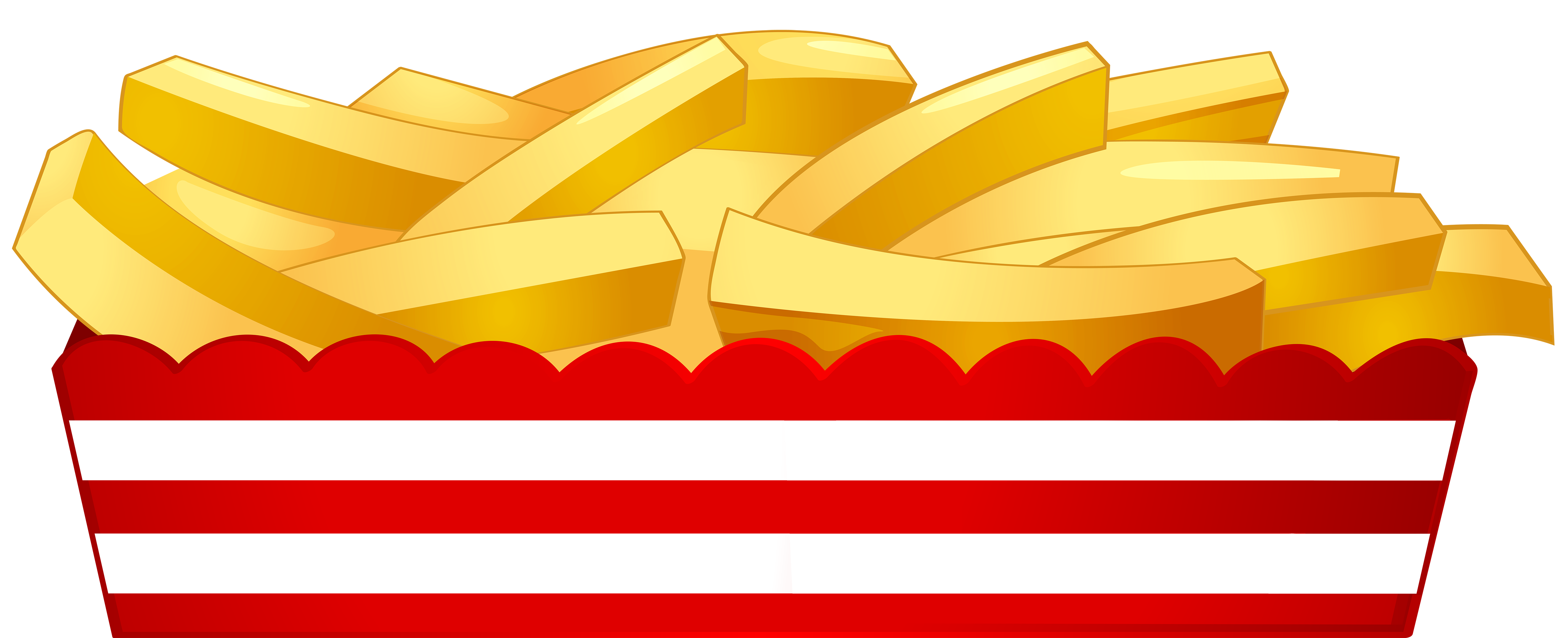 French Fries In Red And White Striped Paper Boat PNG Food Graphic