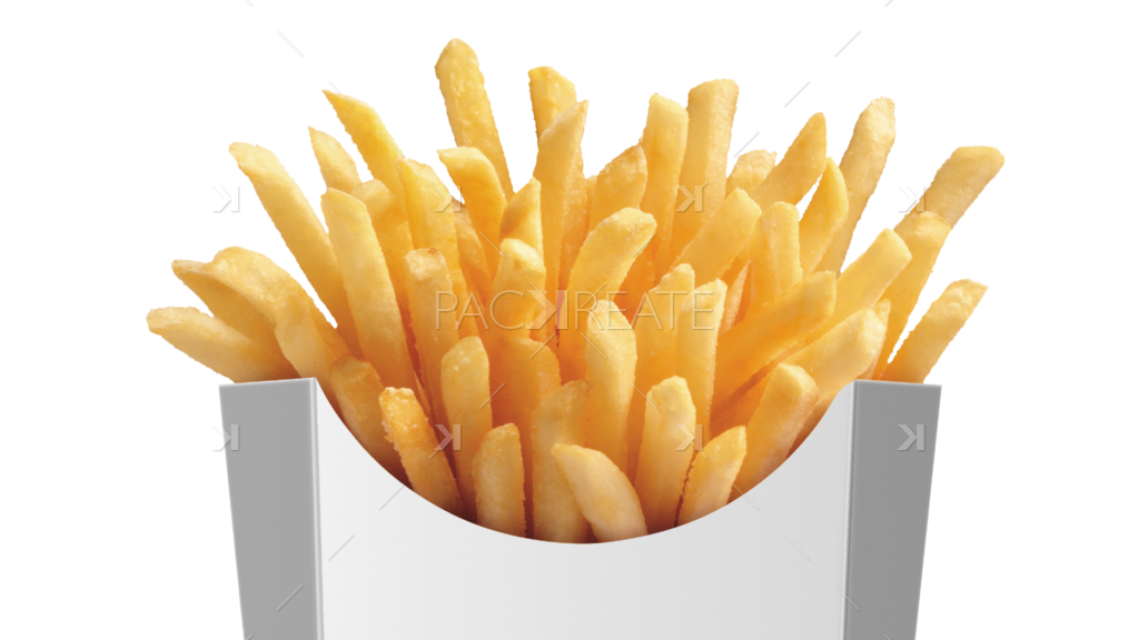 French Fries In White Paper Serving Cup Isolated PNG Image