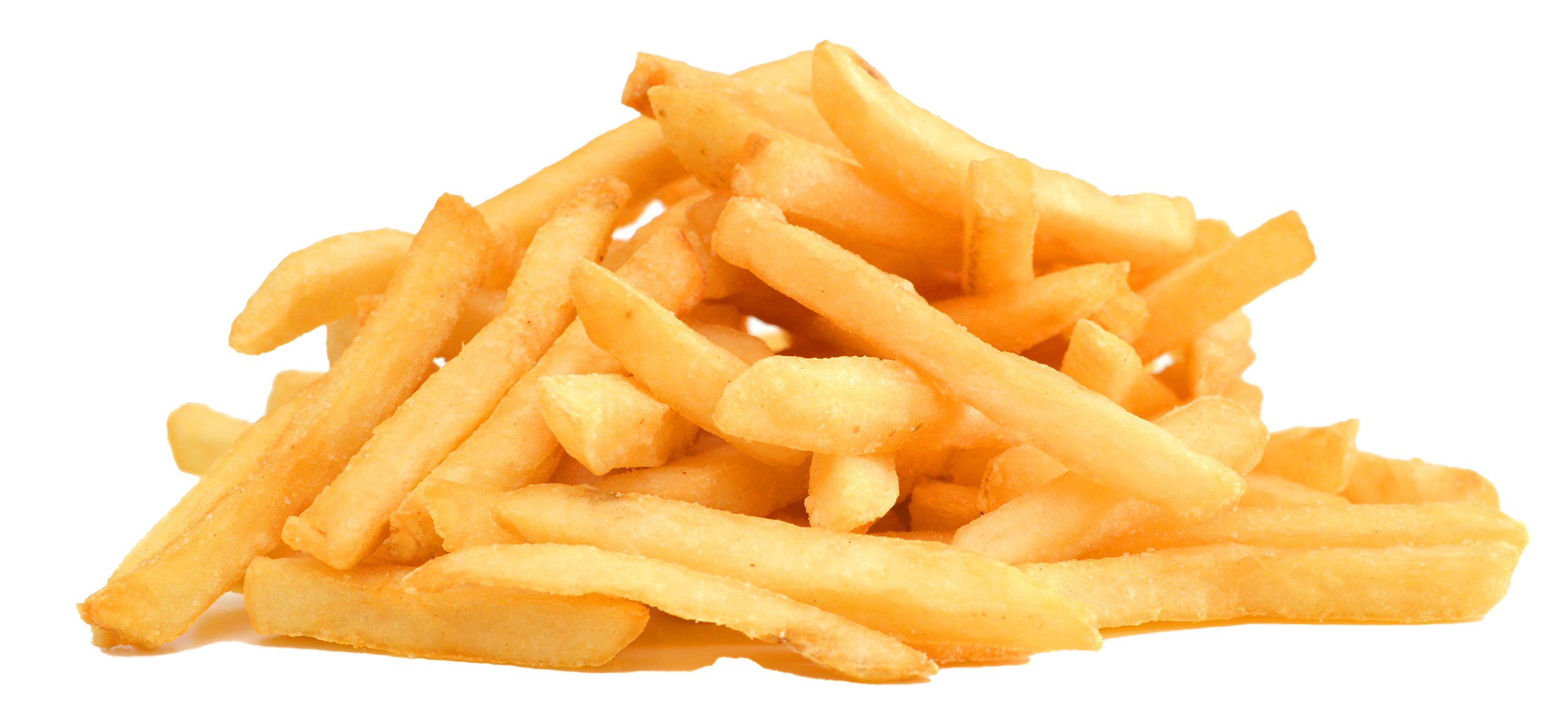 Fresh Golden French Fries Piled Together Isolated PNG Image