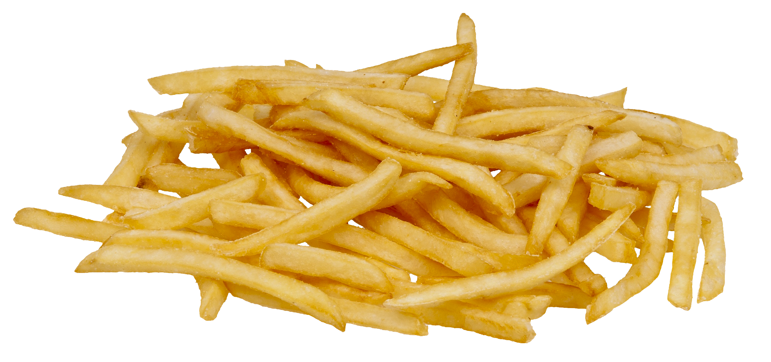 Fresh Straight Cut French Fries Scattered On White PNG Food Image