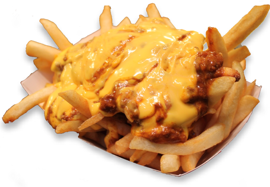 Loaded Cheese Fries With Melted Cheddar On Top PNG Food Photo