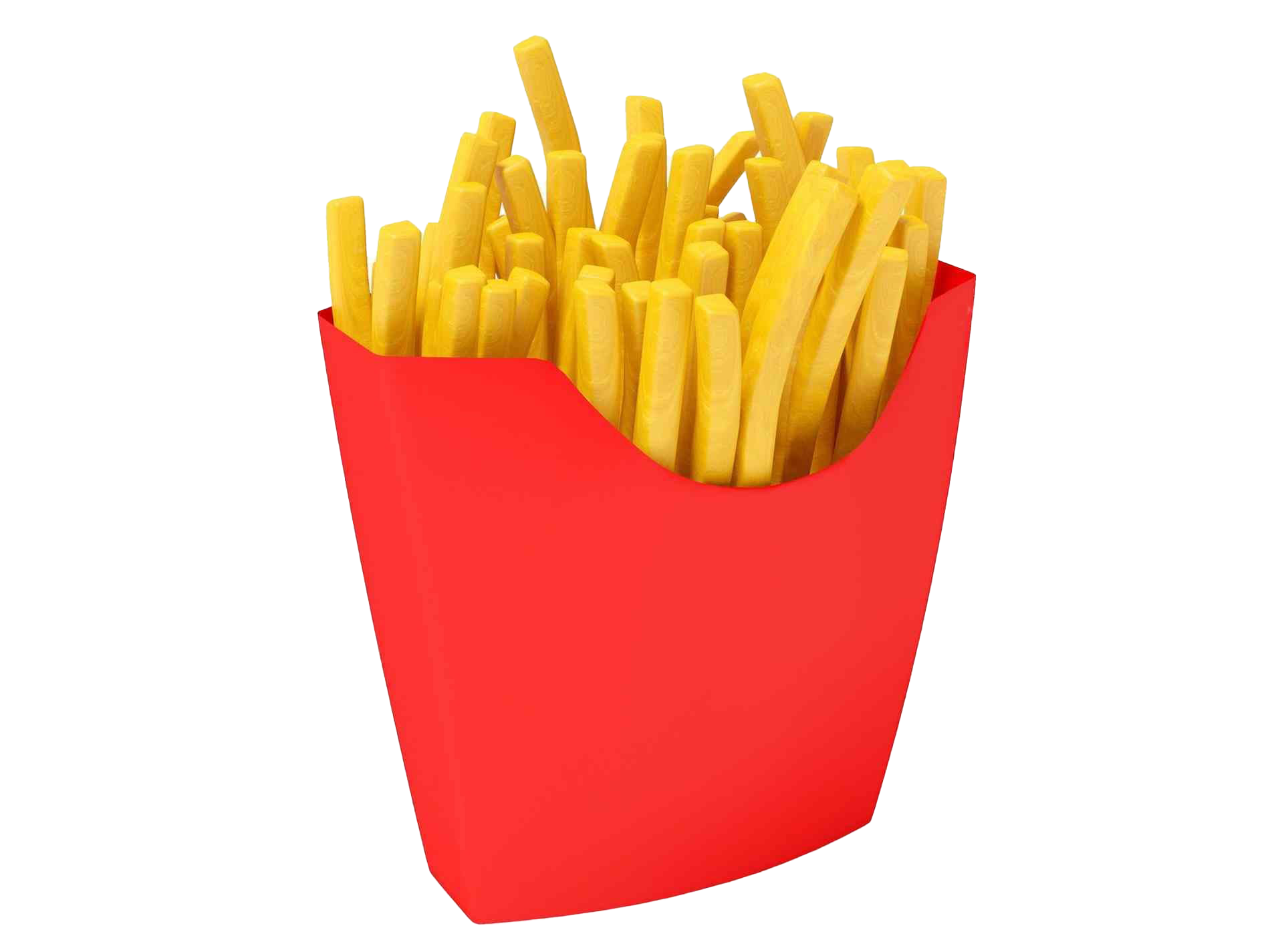 Pile Of Crispy French Fries Served On White Plate PNG Food Image
