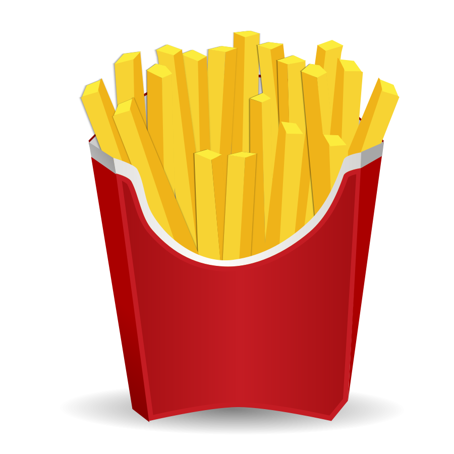 Red Takeout Cup Filled With Golden French Fries PNG Illustration