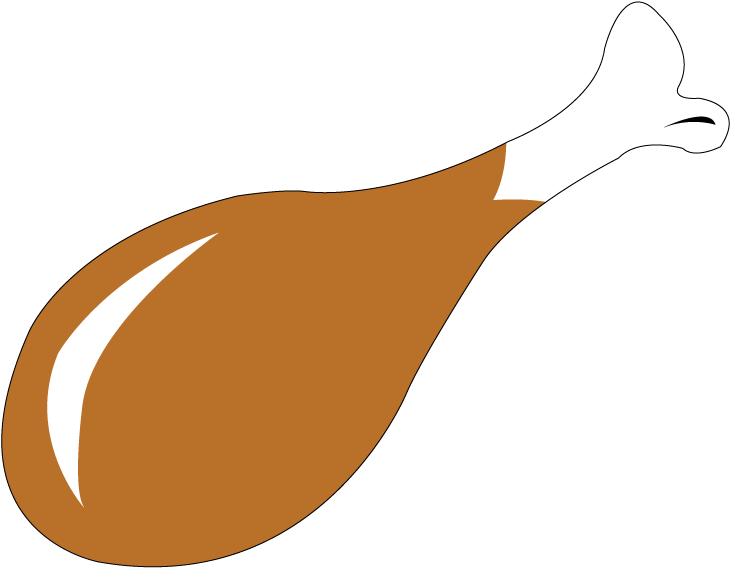 Brown Cartoon Chicken Drumstick Leg Illustration Transparent Background PNG Clipart