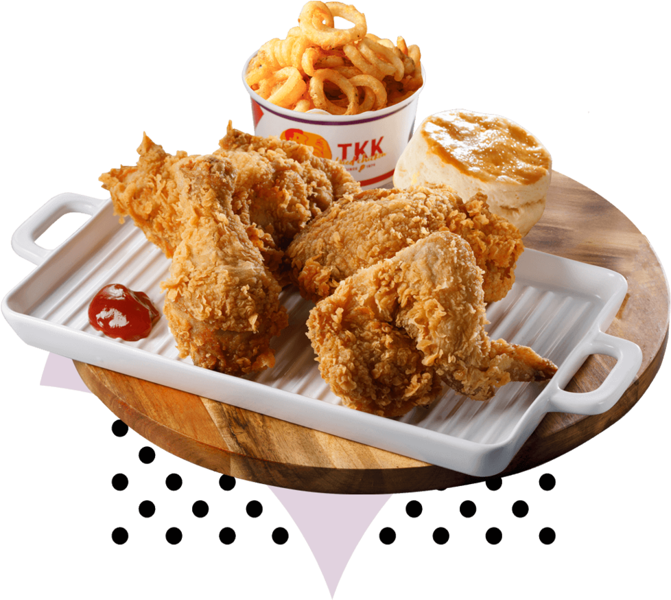 Crispy Fried Chicken and Side Dishes in Takeout Tray Transparent Food PNG