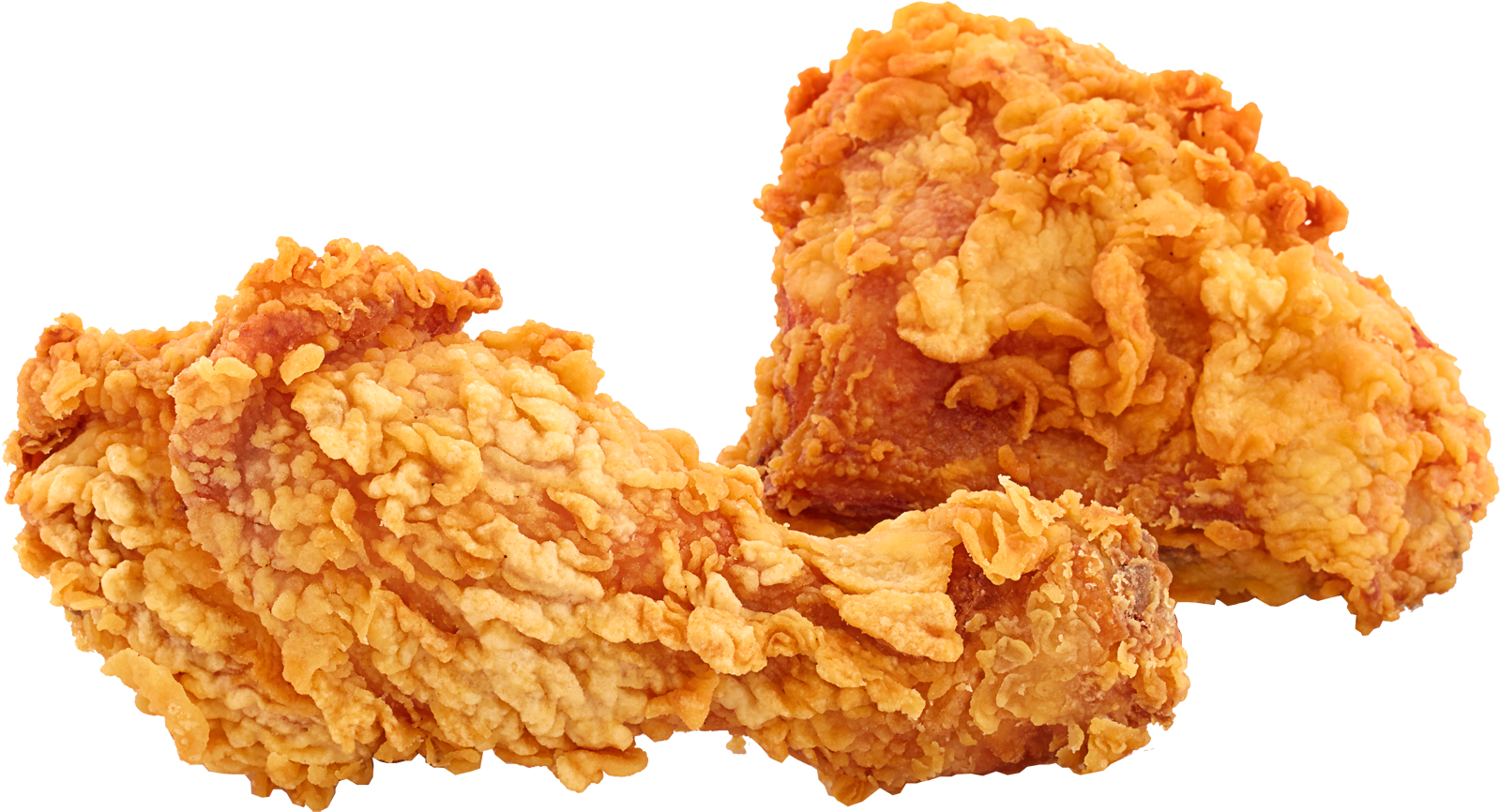 Crunchy Golden Fried Chicken Pieces Assortment Cutout PNG Food Image