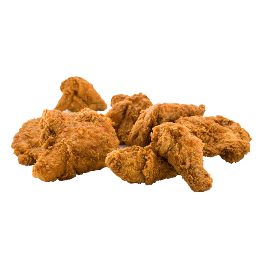 Golden Popcorn Chicken Bites Pile Isolated on Transparent Background PNG Image