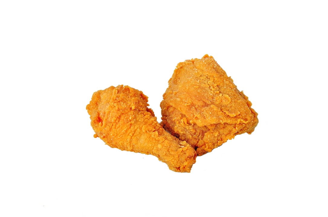 Pair of Breaded Fried Chicken Breast Pieces Cutout Transparent Background PNG