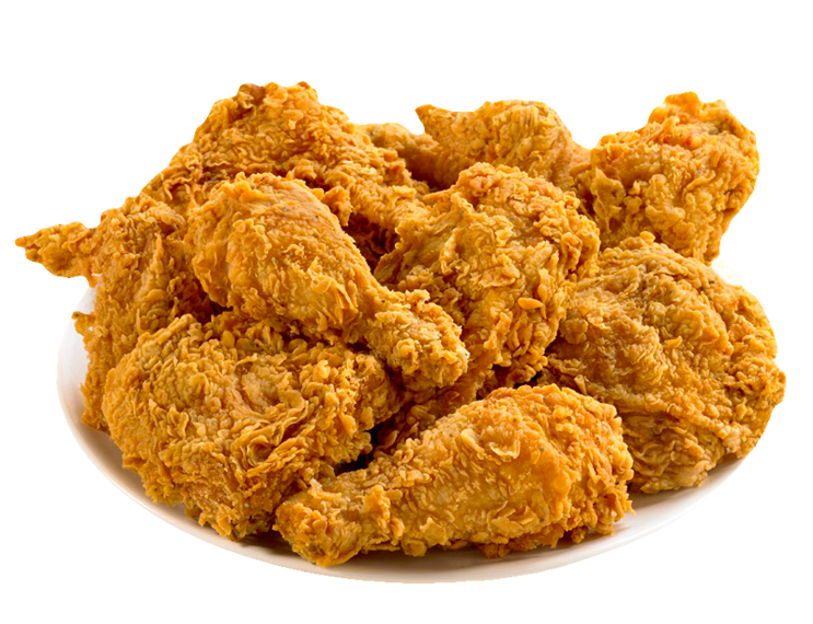 Pile of Golden Crispy Chicken Nuggets and Bites Isolated PNG Food Image