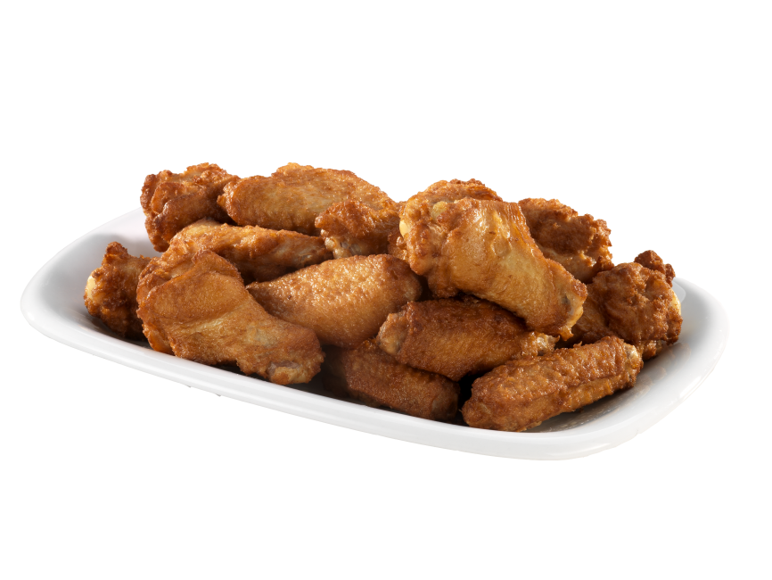 Seasoned Fried Chicken Pieces in Shallow White Bowl Transparent Food PNG Image